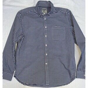 Jos A Bank Men's 1905 Tailored Fit Blue Oxford Shirt 100% Cotton L Blue Gingham